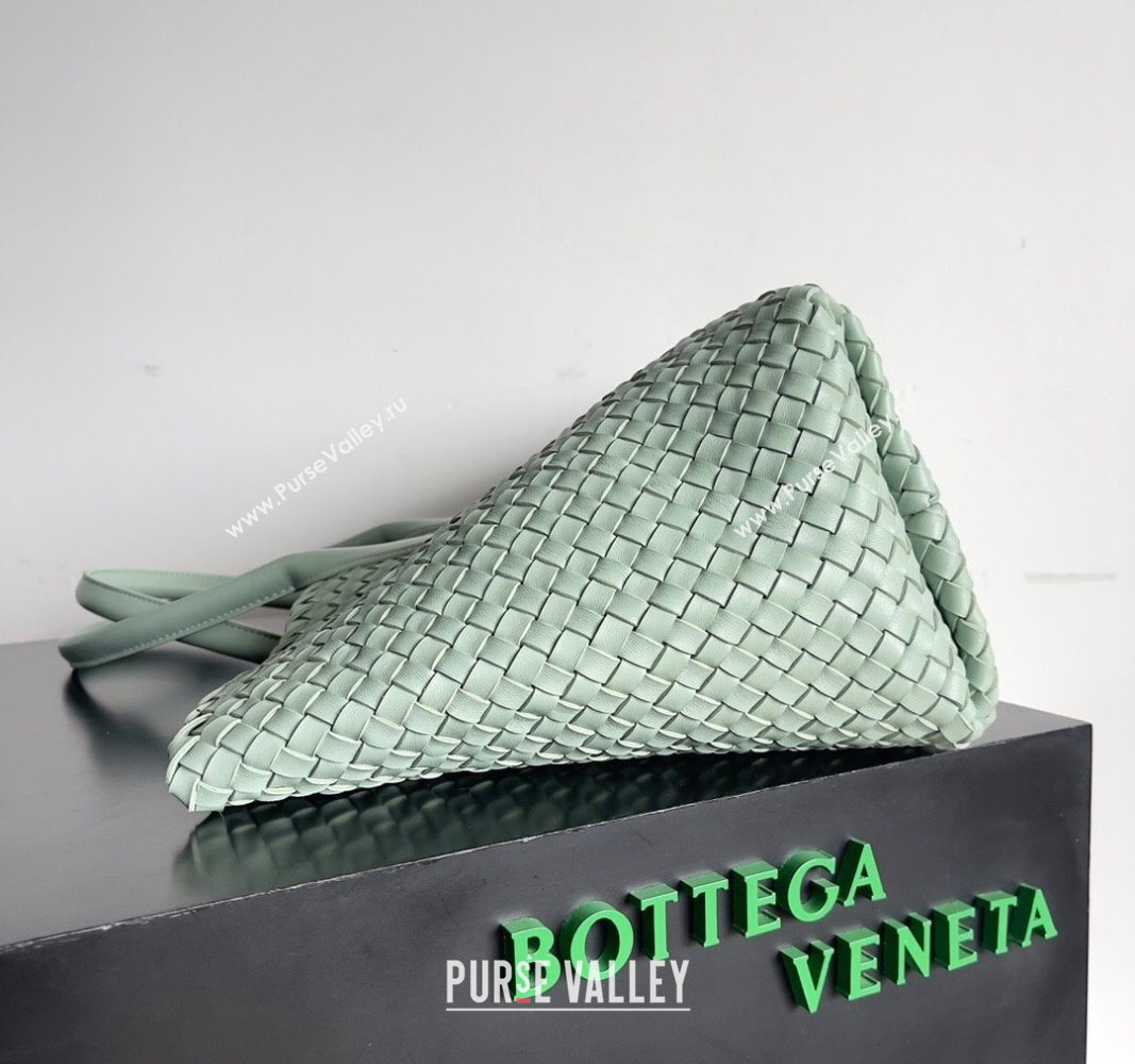 Bottega Veneta Large Cabat Tote Bag in Intreccio Leather Pale Green 2024 608811 (XY-240528083)