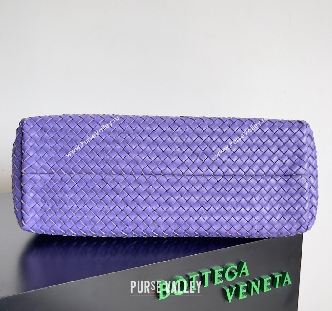 Bottega Veneta Large Cabat Tote Bag in Intreccio Leather Violet Purple 2024 608811 (XY-240528085)