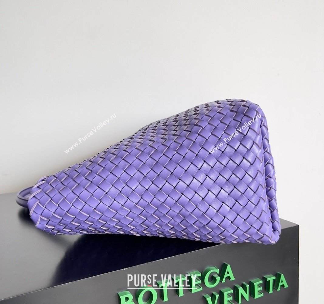 Bottega Veneta Large Cabat Tote Bag in Intreccio Leather Violet Purple 2024 608811 (XY-240528085)