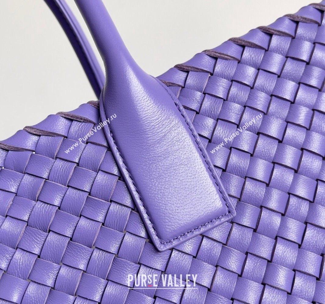 Bottega Veneta Large Cabat Tote Bag in Intreccio Leather Violet Purple 2024 608811 (XY-240528085)