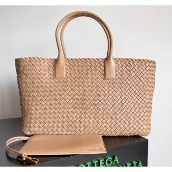 Bottega Veneta Large Cabat Tote Bag in Intreccio Leather Beige 2 2024 608811 (XY-240528086)