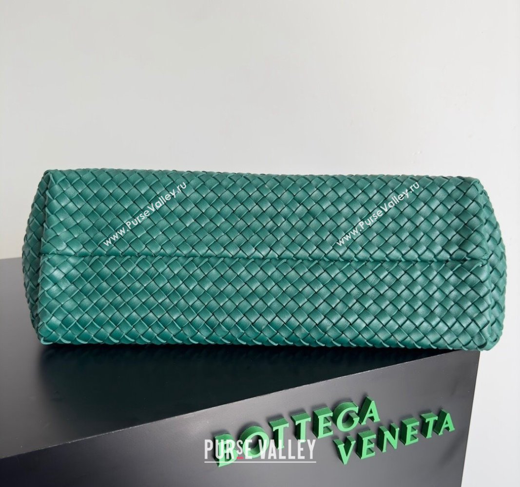 Bottega Veneta Large Cabat Tote Bag in Intreccio Leather Green 2 2024 608811 (XY-240528087)