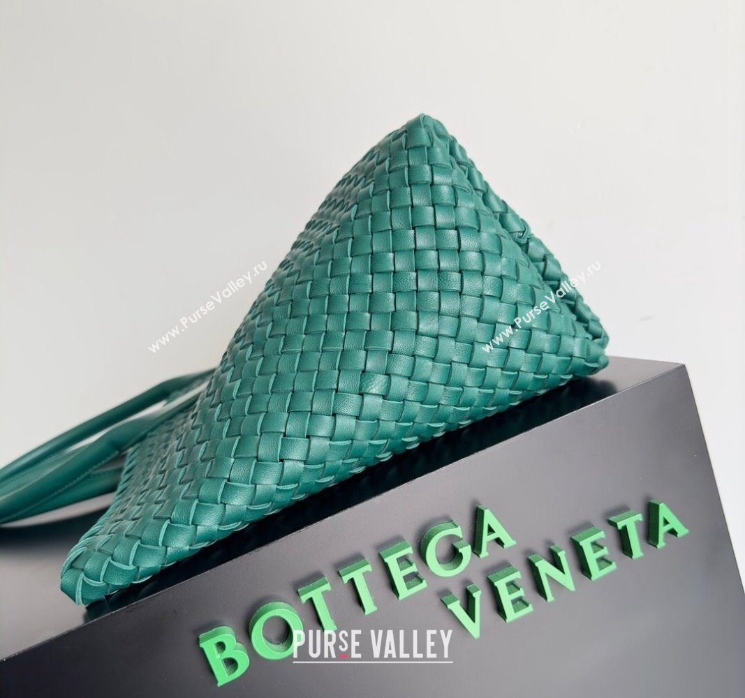 Bottega Veneta Large Cabat Tote Bag in Intreccio Leather Green 2 2024 608811 (XY-240528087)