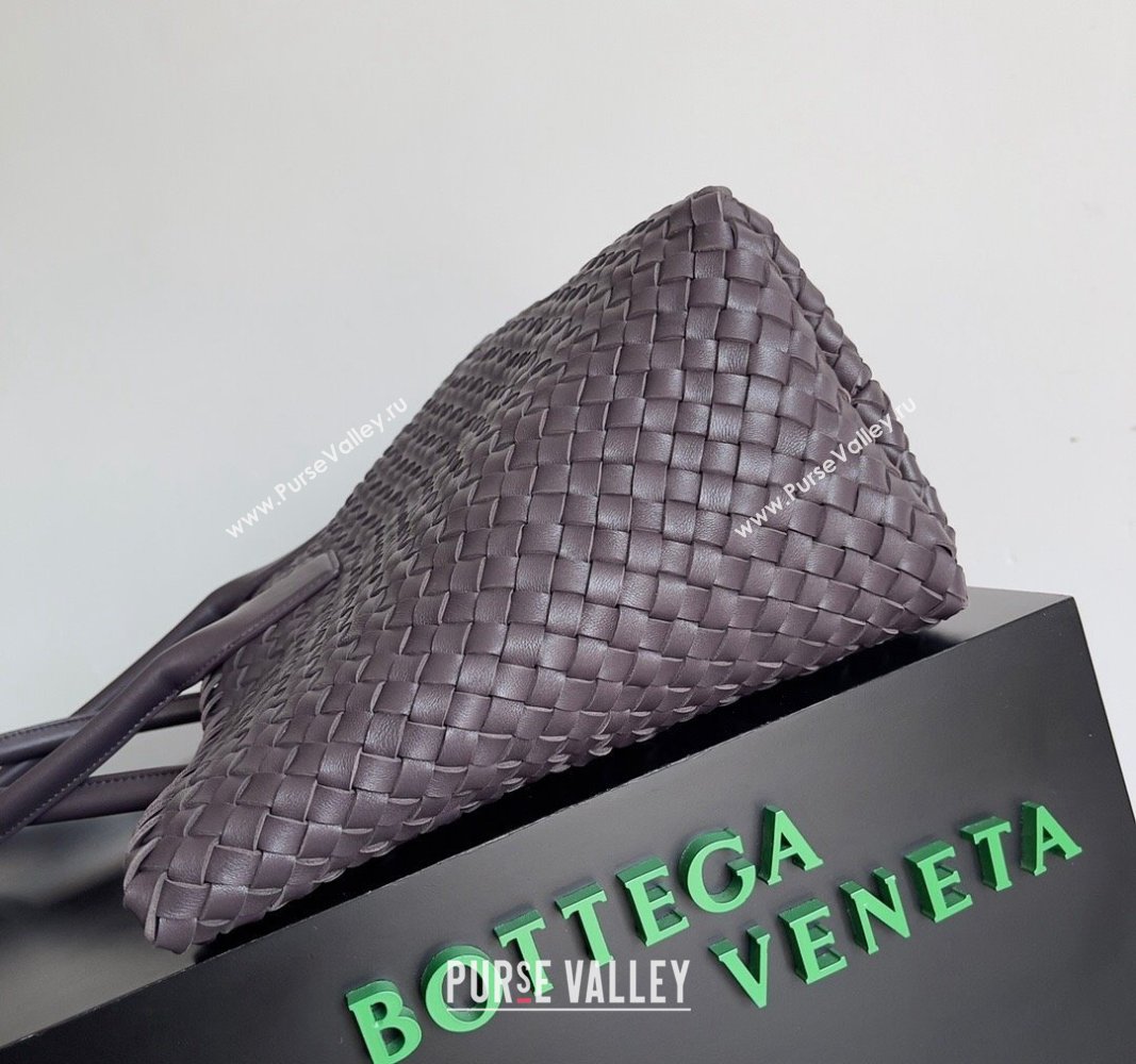 Bottega Veneta Large Cabat Tote Bag in Intreccio Leather Dark Brown 2024 608811 (XY-240528088)