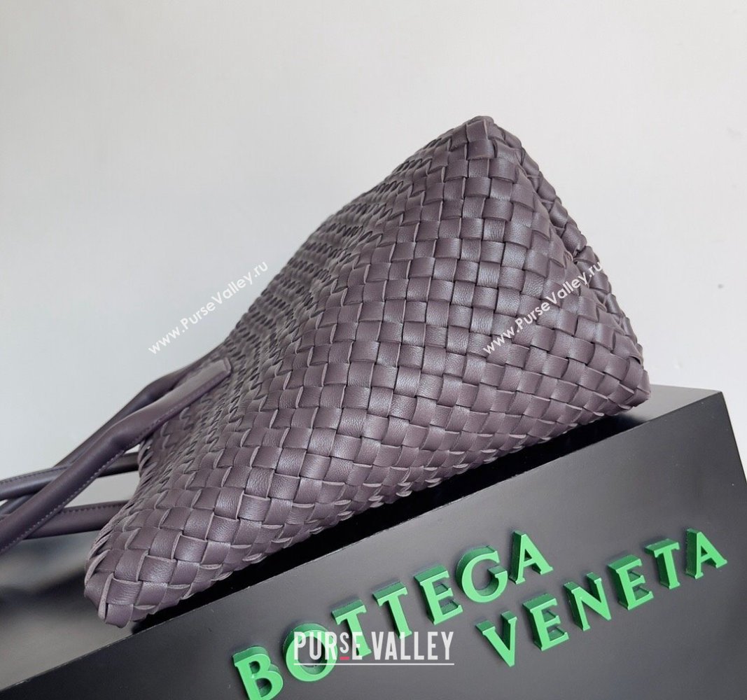 Bottega Veneta Large Cabat Tote Bag in Intreccio Leather Dark Brown 2024 608811 (XY-240528088)