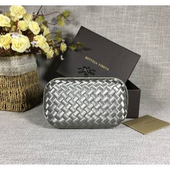 Bottega Veneta Satin Knot Mini Clutch Silver Grey 2024 BV8651 (WT-240528008)