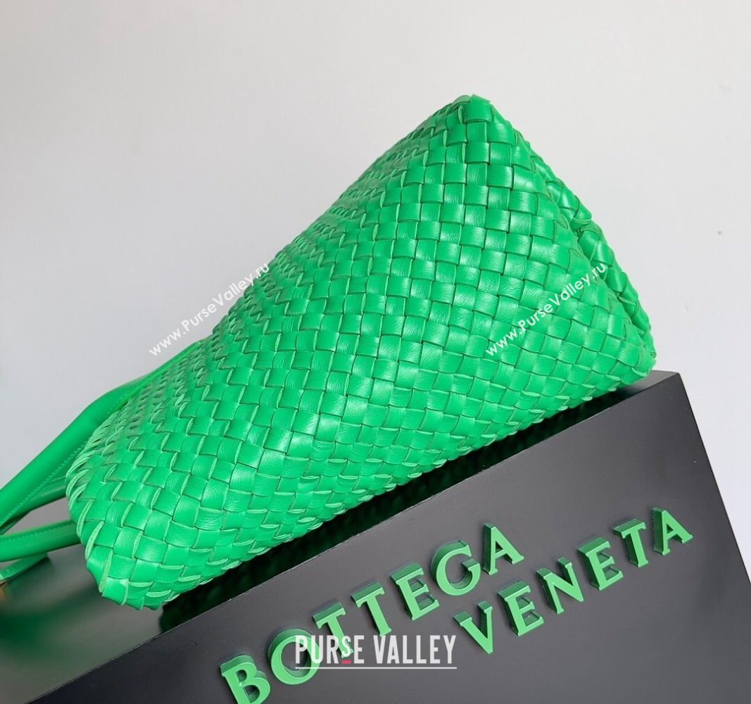 Bottega Veneta Large Cabat Tote Bag in Intreccio Leather Parrot Green 2024 608811 (XY-240528089)