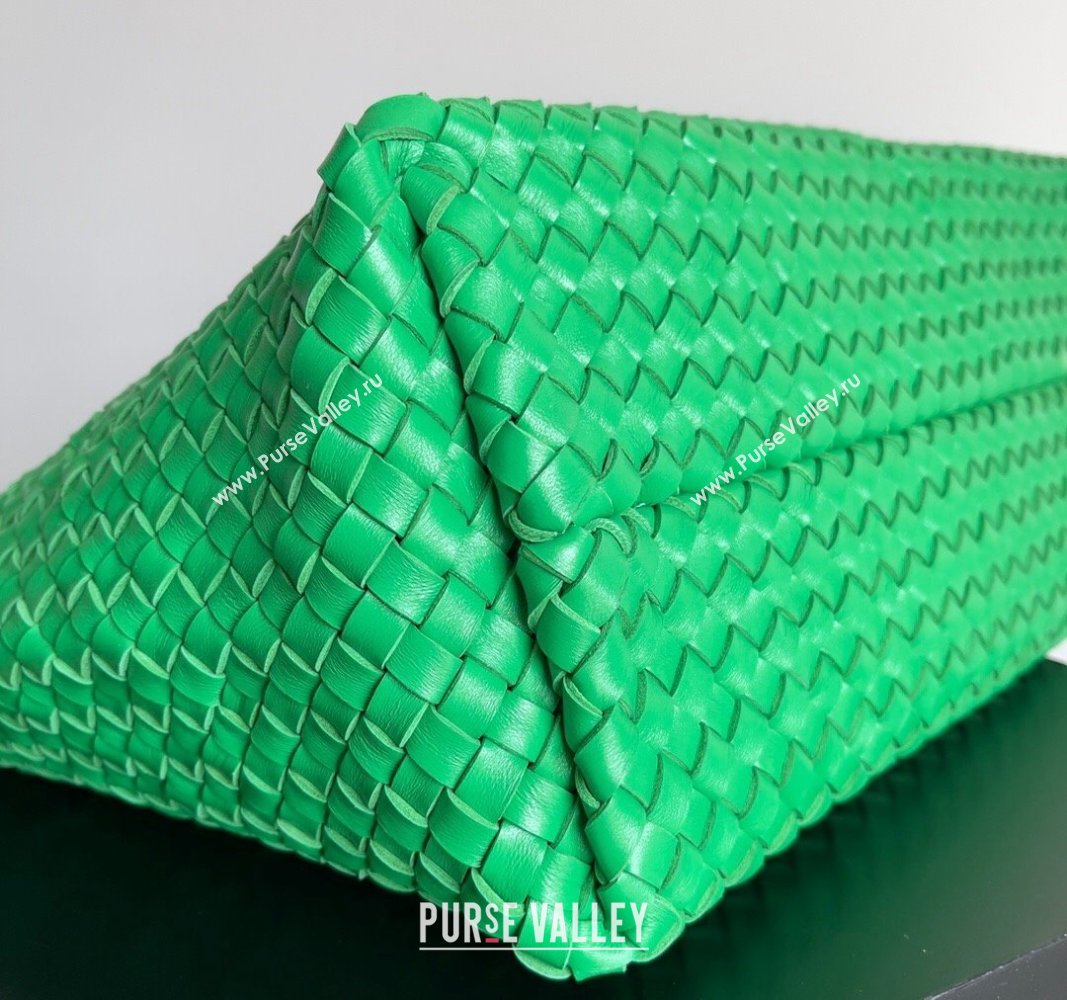 Bottega Veneta Large Cabat Tote Bag in Intreccio Leather Parrot Green 2024 608811 (XY-240528089)