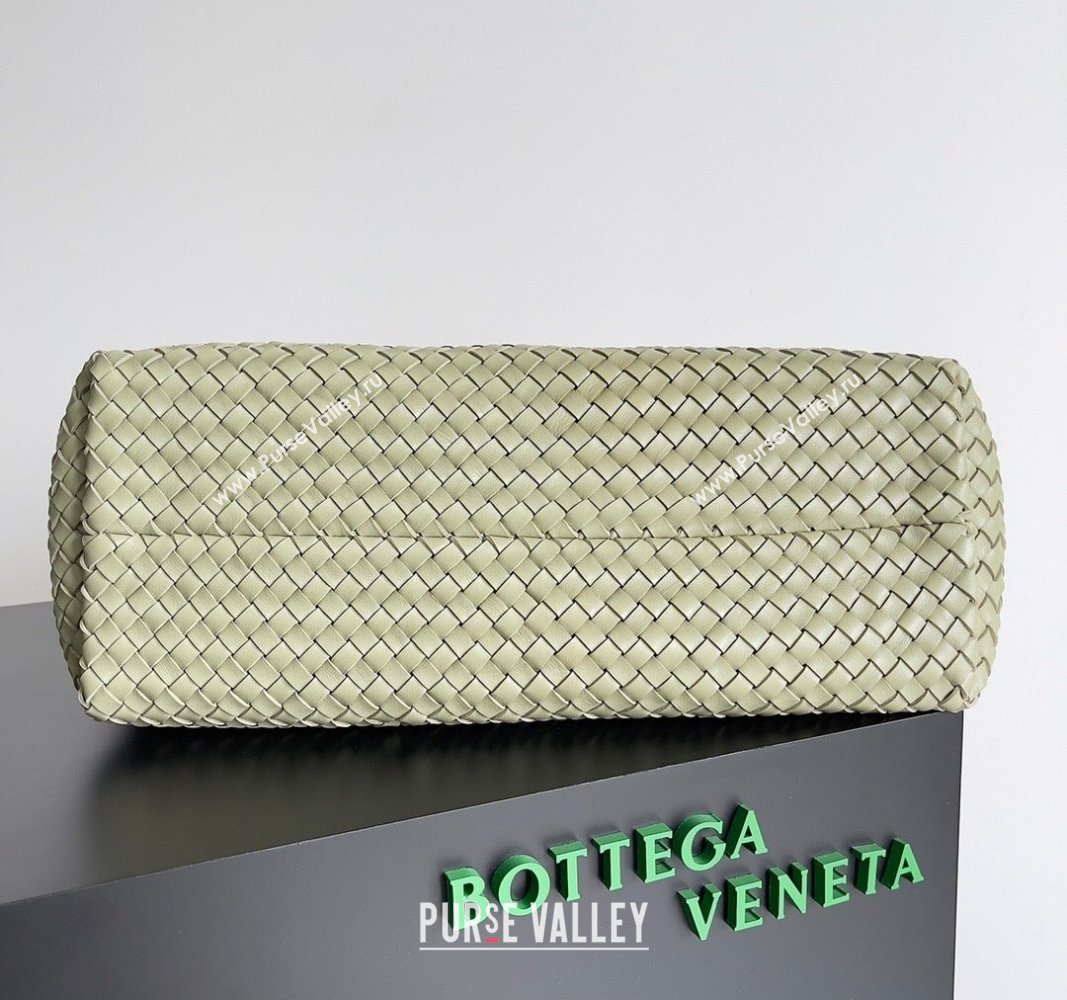 Bottega Veneta Large Cabat Tote Bag in Intreccio Leather Travertine Green 2024 608811 (XY-240528092)