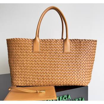 Bottega Veneta Large Cabat Tote Bag in Intreccio Leather light Brown 2024 608811 (XY-240528093)