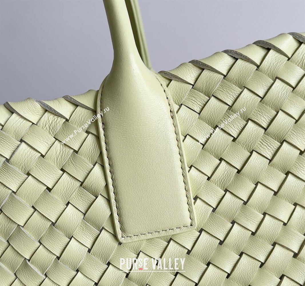 Bottega Veneta Large Cabat Tote Bag in Intreccio Leather Light Yellow 2024 608811 (XY-240528094)