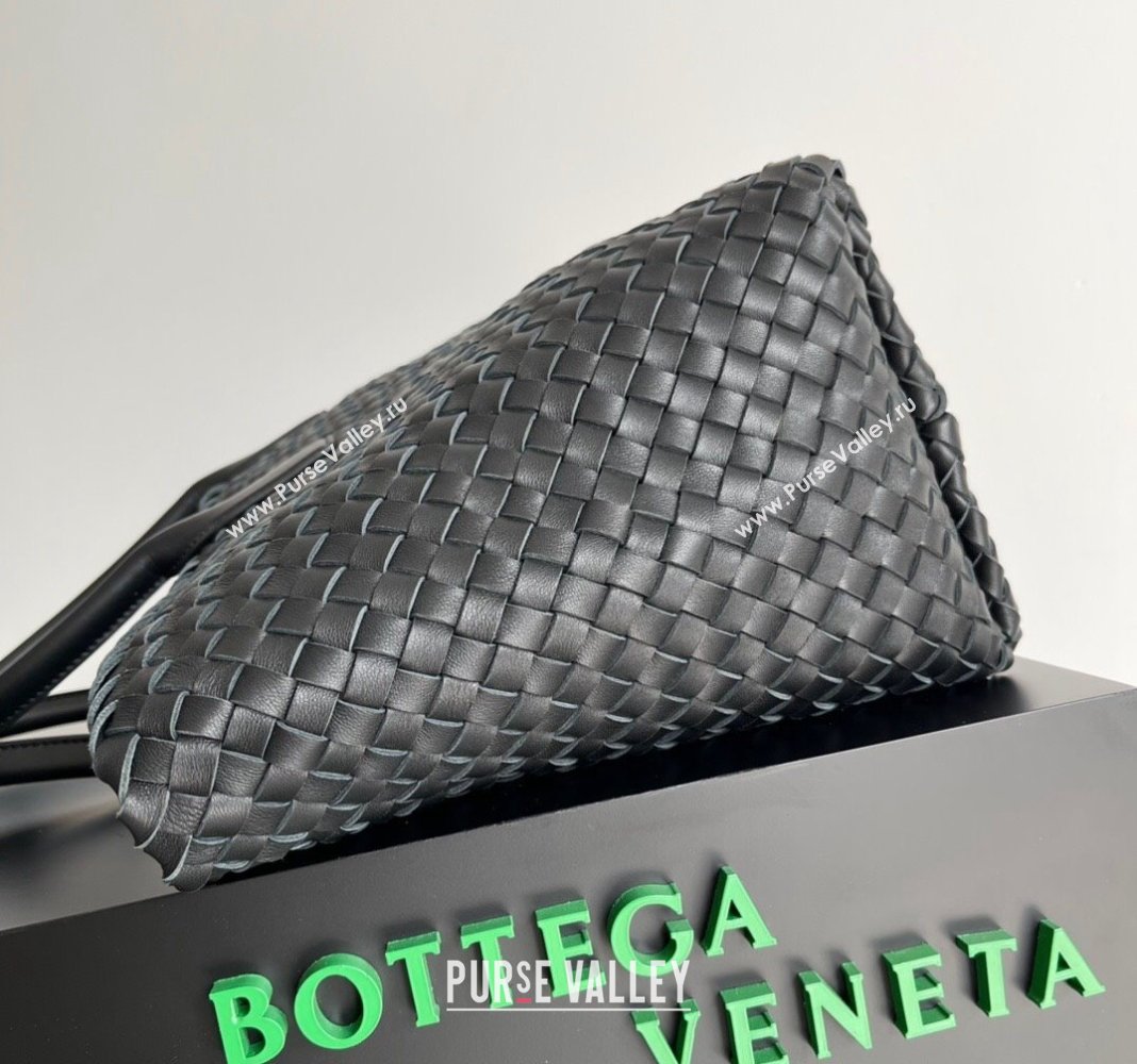 Bottega Veneta Large Cabat Tote Bag in Intreccio Leather Black 2024 608811 (XY-240528095)