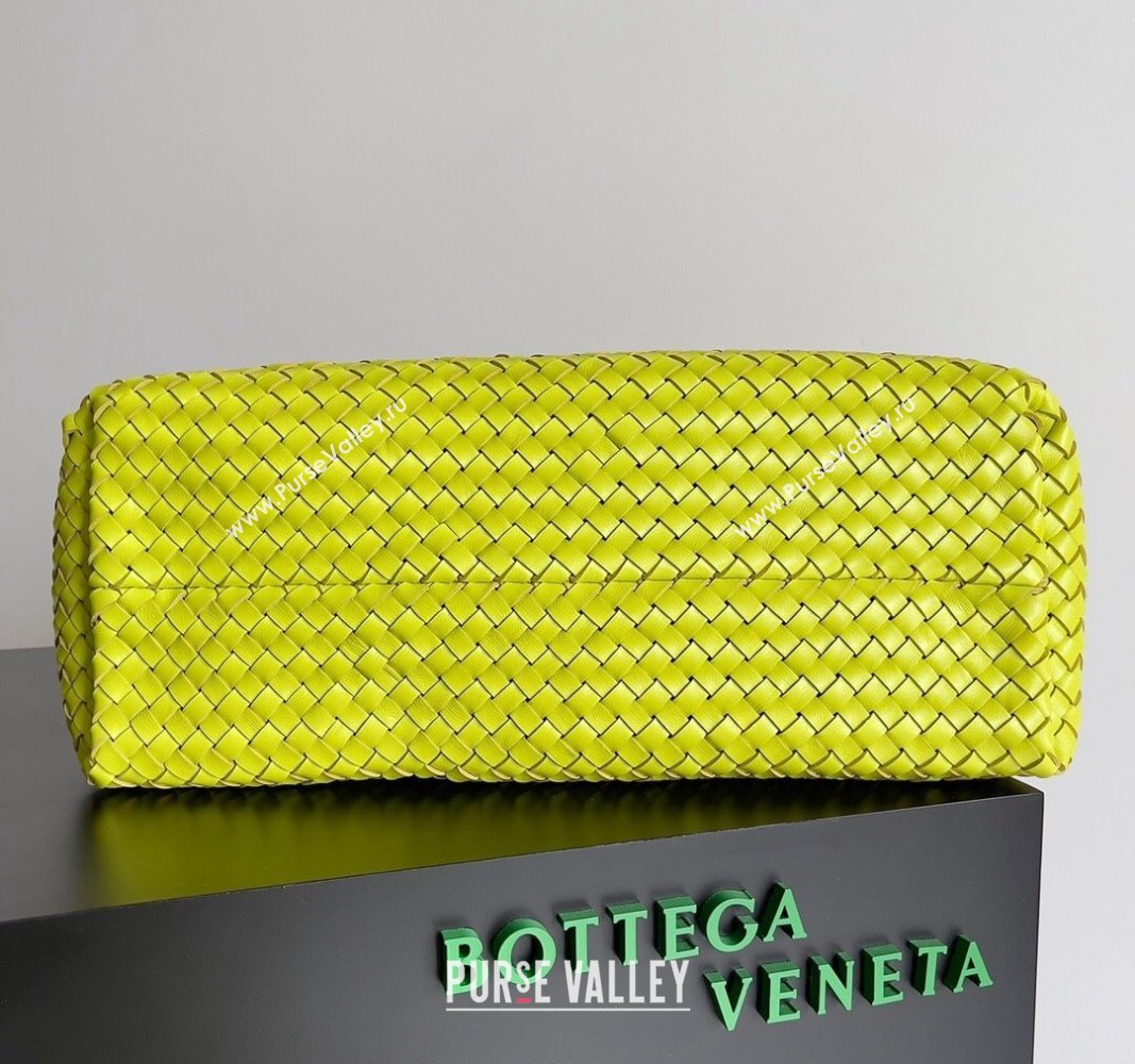 Bottega Veneta Large Cabat Tote Bag in Intreccio Leather Neon Yellow 2024 608811 (XY-240528096)