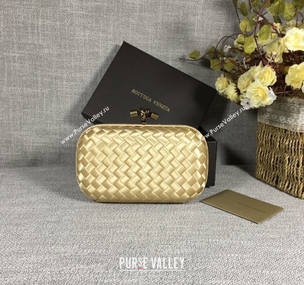 Bottega Veneta Satin Knot Mini Clutch Light Gold 2024 BV8651 (WT-240528010)