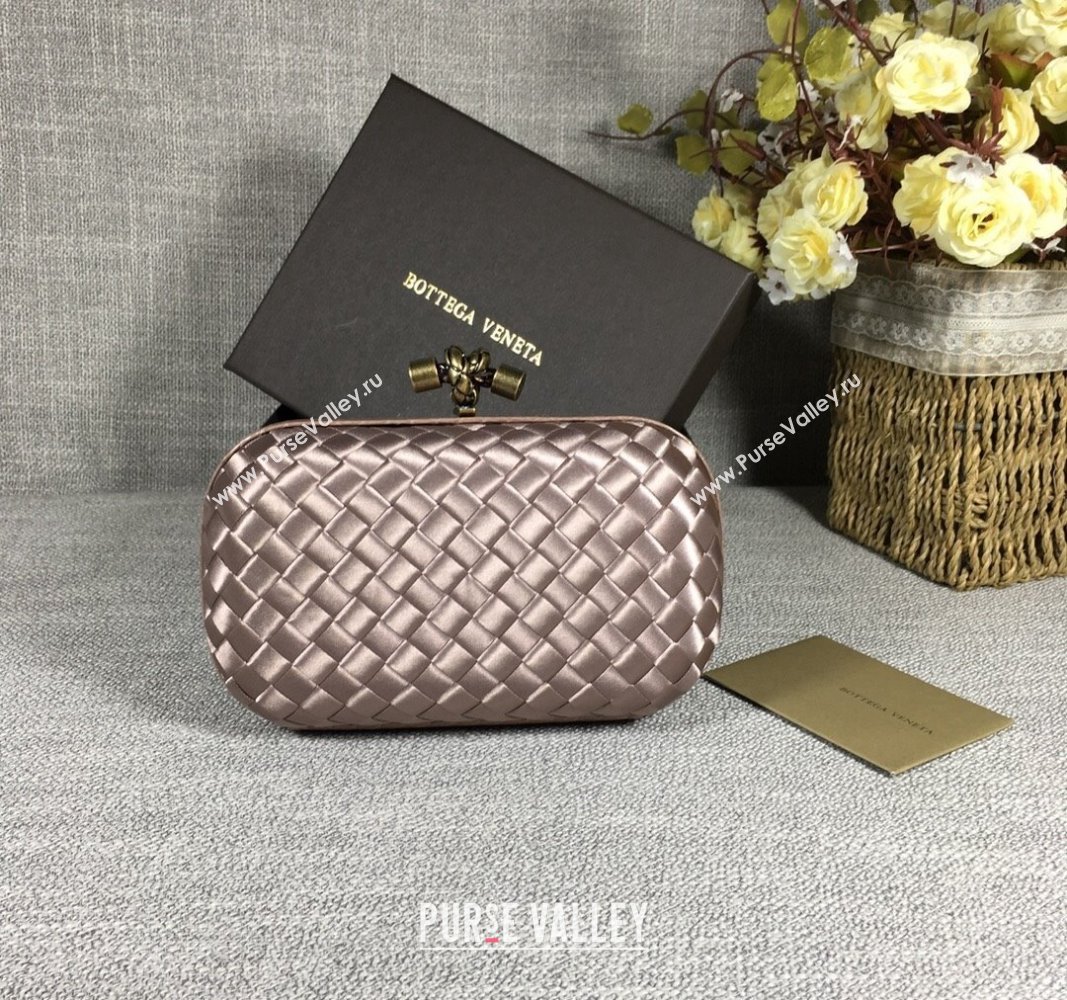 Bottega Veneta Satin Knot Mini Clutch Dusty Beige 2024 BV8651 (WT-240528011)