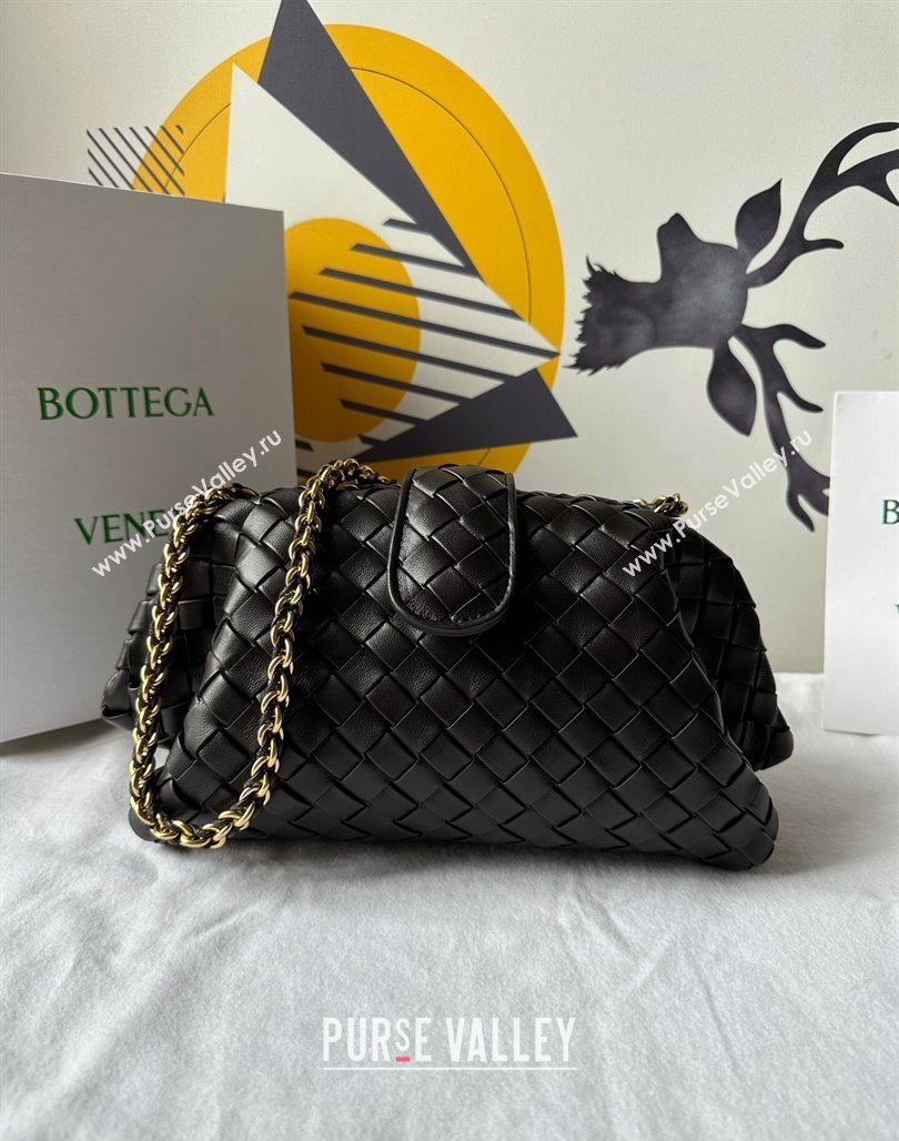 Bottega Veneta Teen Lauren 1980 Clutch With Chain in Intrecciato Leather Fondant Brown 2024 785807 (WT-240528065)