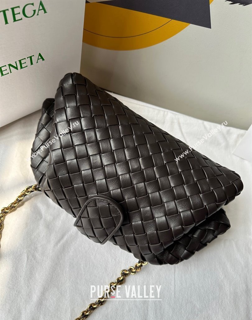 Bottega Veneta Teen Lauren 1980 Clutch With Chain in Intrecciato Leather Fondant Brown 2024 785807 (WT-240528065)