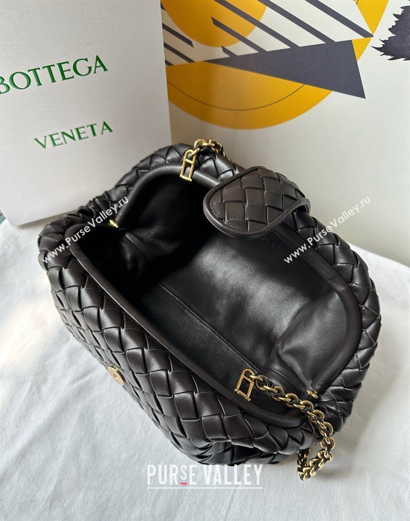 Bottega Veneta Teen Lauren 1980 Clutch With Chain in Intrecciato Leather Fondant Brown 2024 785807 (WT-240528065)