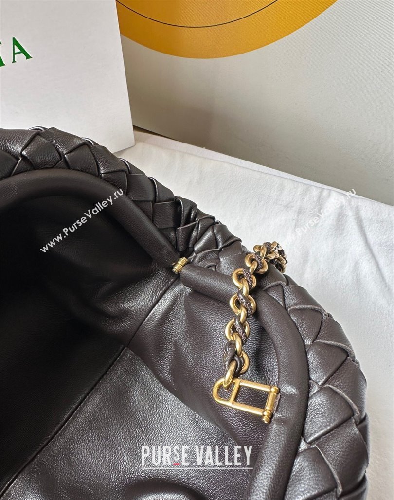 Bottega Veneta Teen Lauren 1980 Clutch With Chain in Intrecciato Leather Fondant Brown 2024 785807 (WT-240528065)