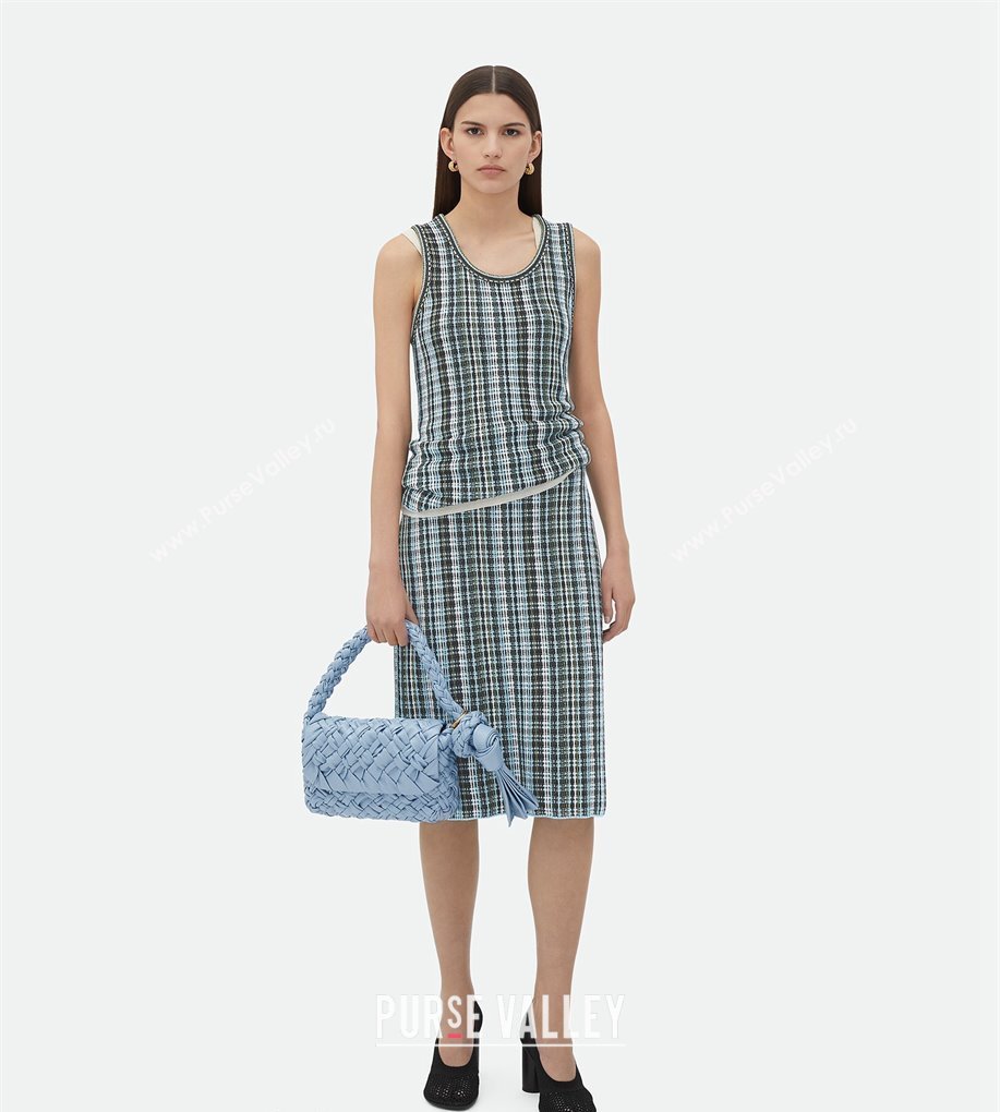 Bottega Veneta Kalimero Città Shoulder bag with Knot Ice Blue 2024 785797 (WT-240528069)