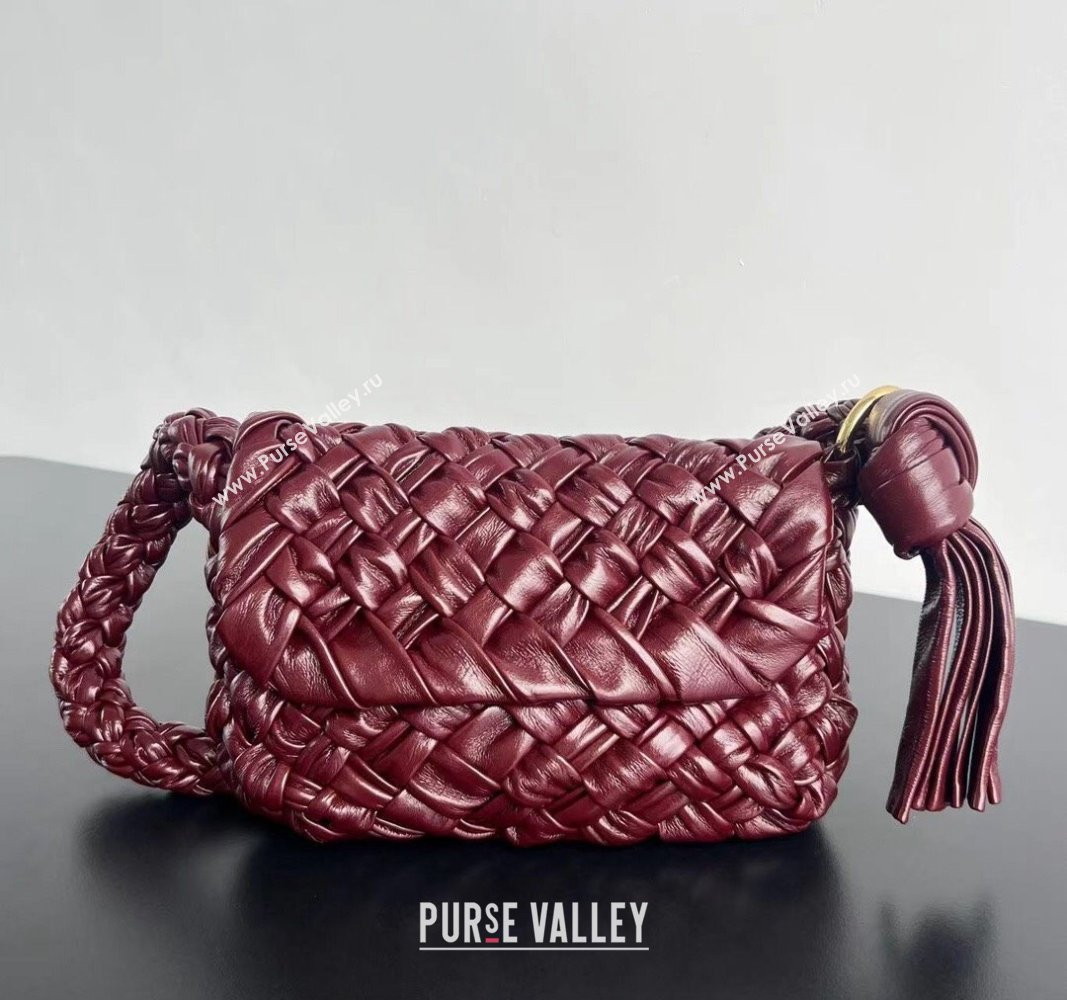 Bottega Veneta Kalimero Città Shoulder bag with Knot Barolo Red 2024 785797 (WT-240528072)