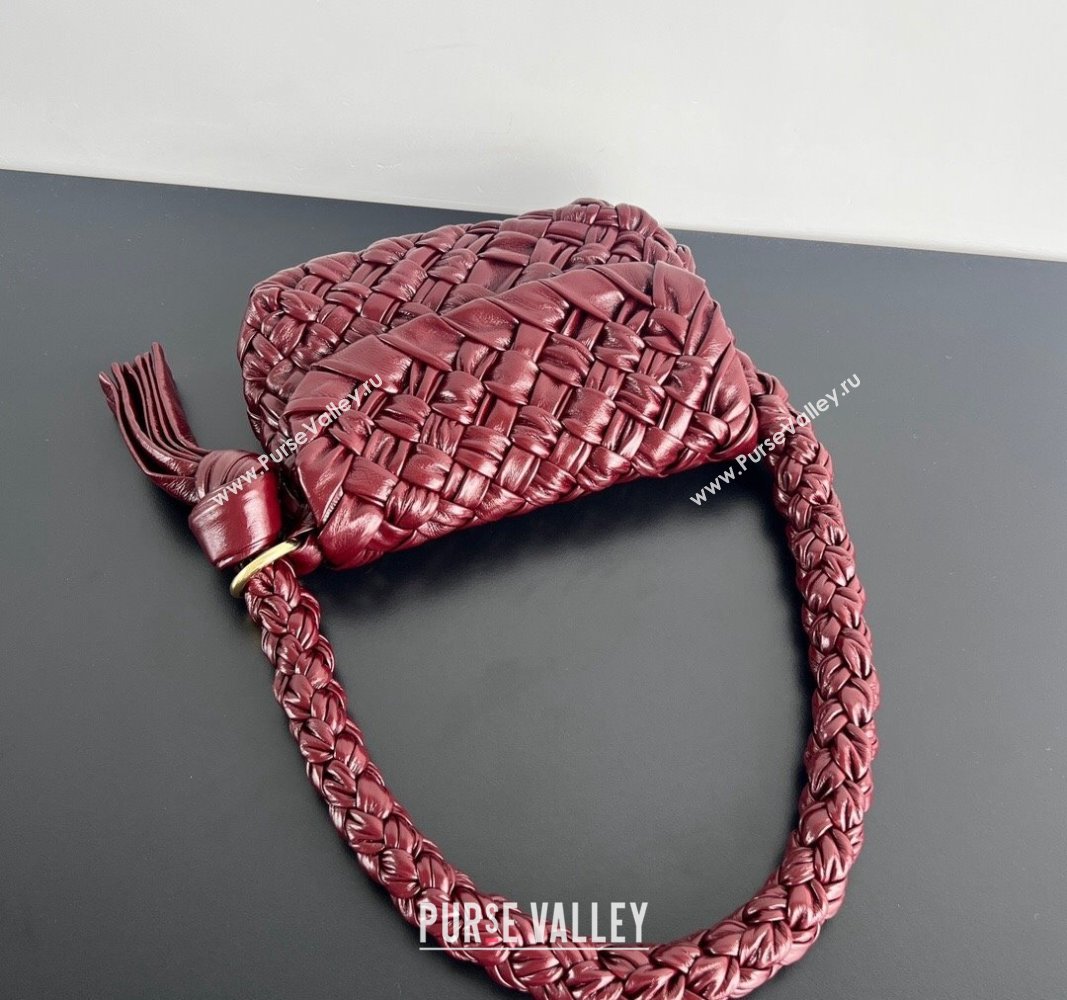 Bottega Veneta Kalimero Città Shoulder bag with Knot Barolo Red 2024 785797 (WT-240528072)