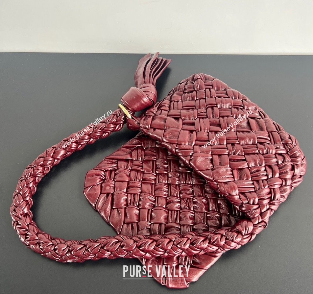 Bottega Veneta Kalimero Città Shoulder bag with Knot Barolo Red 2024 785797 (WT-240528072)