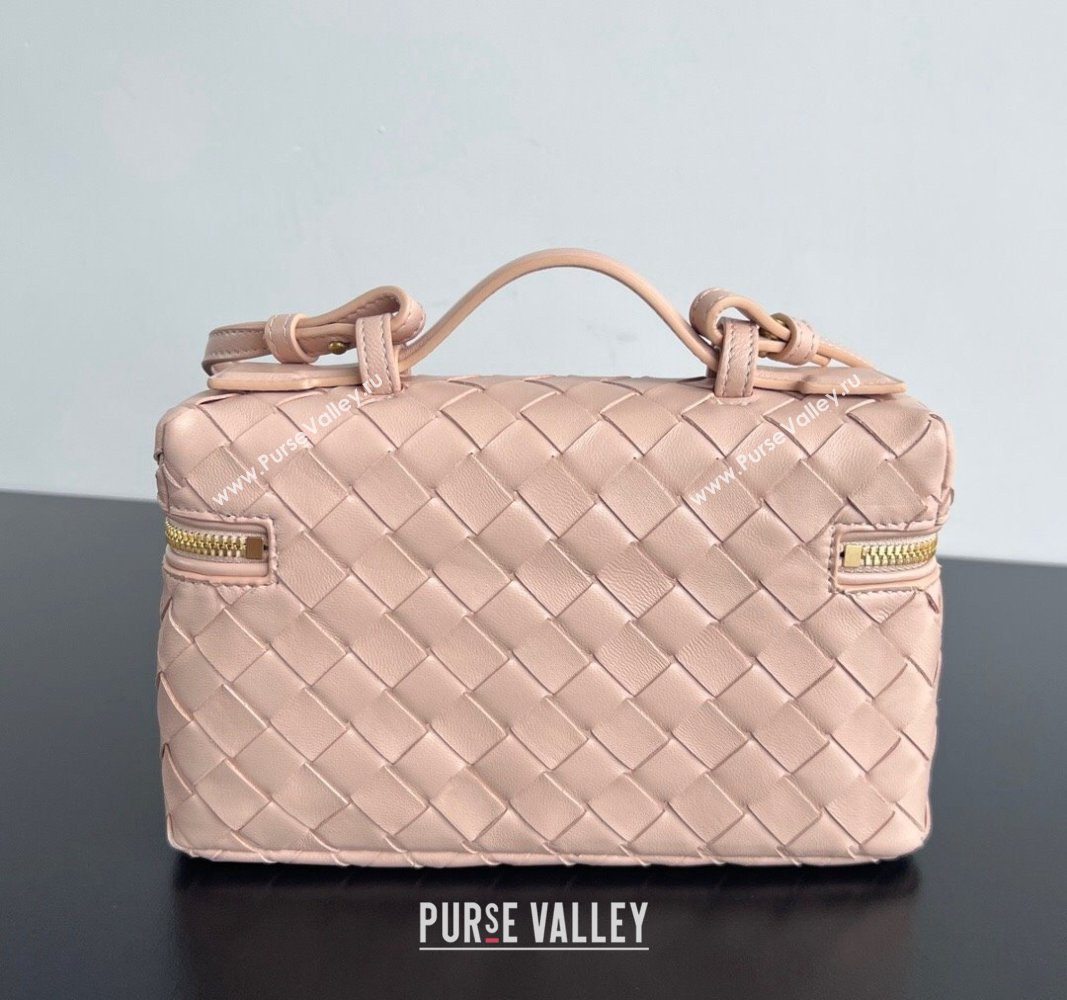 Bottega Veneta Bang Bang Vanity Case in Intrecciato Leather Light Pink 2024 789109 (WT-240621015)