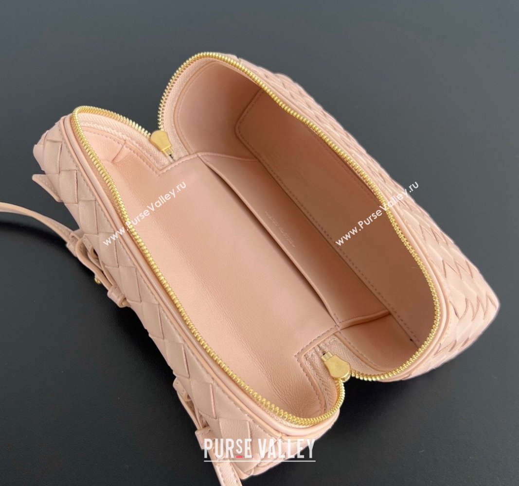 Bottega Veneta Bang Bang Vanity Case in Intrecciato Leather Light Pink 2024 789109 (WT-240621015)