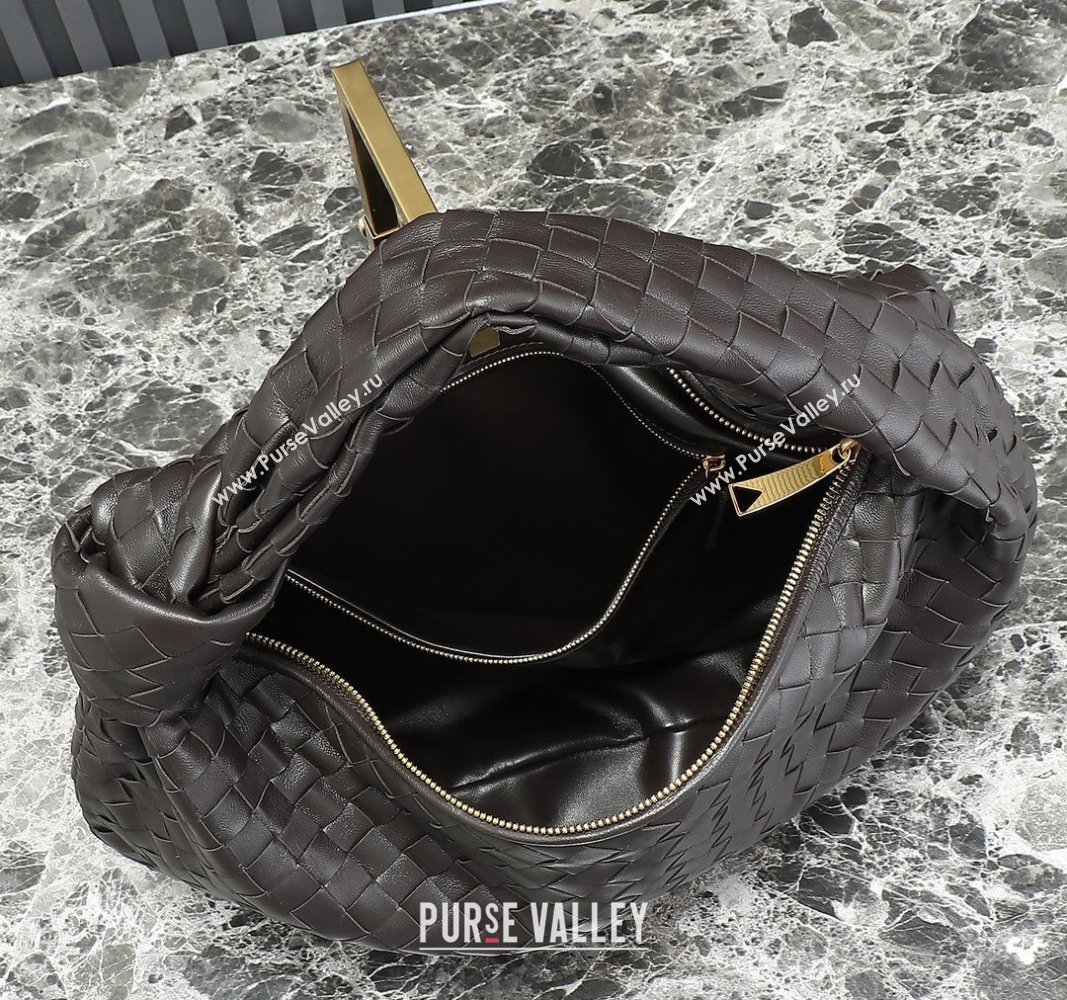 Bottega Veneta Small Jodie Hobo bag in Intrecciato Leather Dark Brown 2024 600261 (YX-240621020)