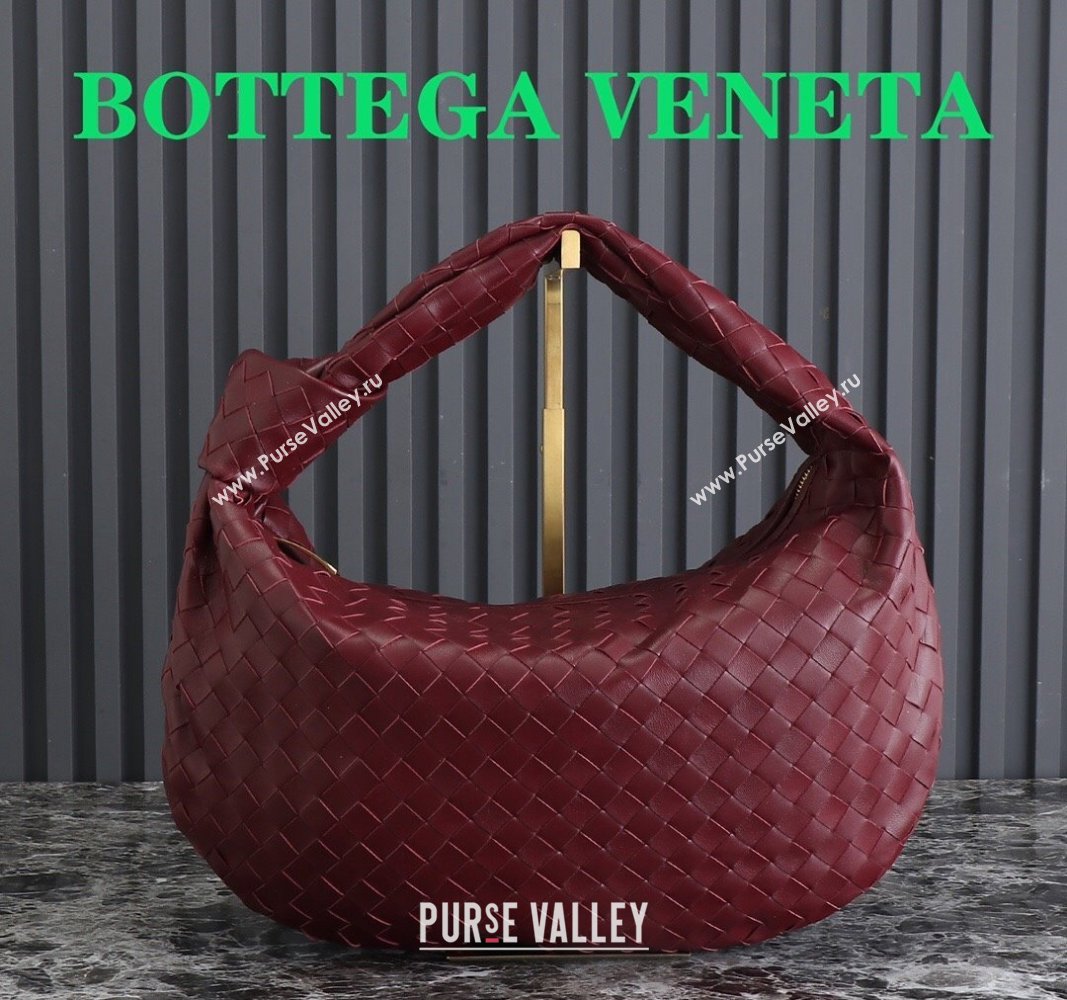 Bottega Veneta Small Jodie Hobo bag in Intrecciato Leather Burgundy 2024 600261 (YX-240621025)