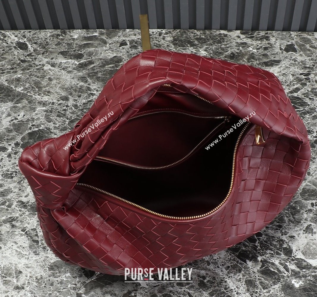 Bottega Veneta Small Jodie Hobo bag in Intrecciato Leather Burgundy 2024 600261 (YX-240621025)