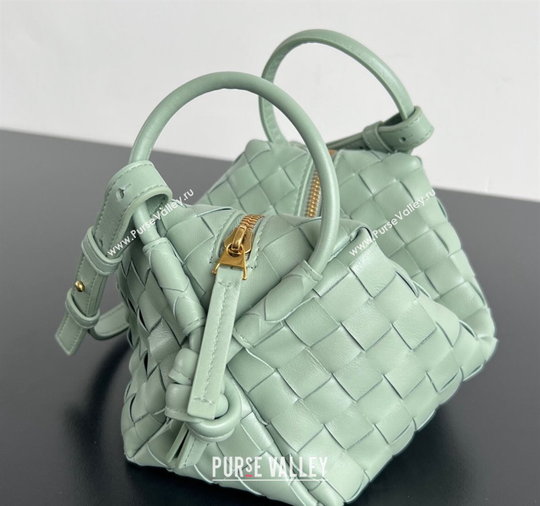 Bottega Veneta Small Loop Cross-Body Bag in Intrecciato Leather 796615 New sauge Green 2024 (WT-240621004)