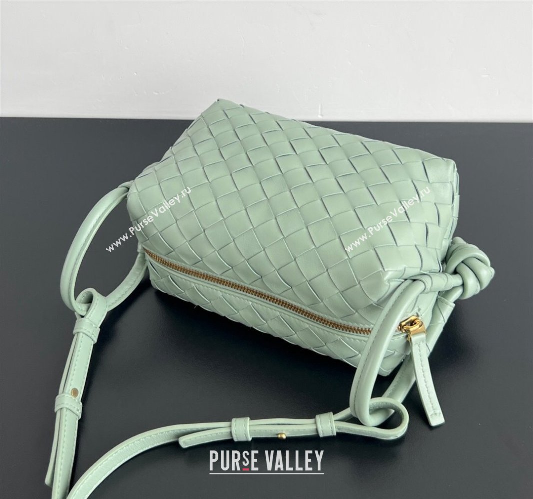 Bottega Veneta Small Loop Cross-Body Bag in Intrecciato Leather 796615 New sauge Green 2024 (WT-240621004)