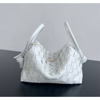 Bottega Veneta Small Loop Cross-Body Bag in Intrecciato Leather 796615 White 2024 (WT-240621007)