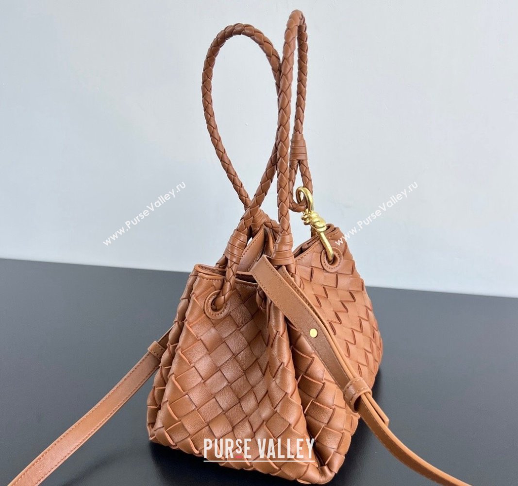 Bottega Veneta Small Parachute Shoulder Bag in Intrecciato Leather 796569 Light Brown 2024 (WT-240621011)