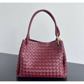 Bottega Veneta Large Parachute Shoulder Bag in Intrecciato Leather 796571 Burgundy 2024 (WT-240712012)