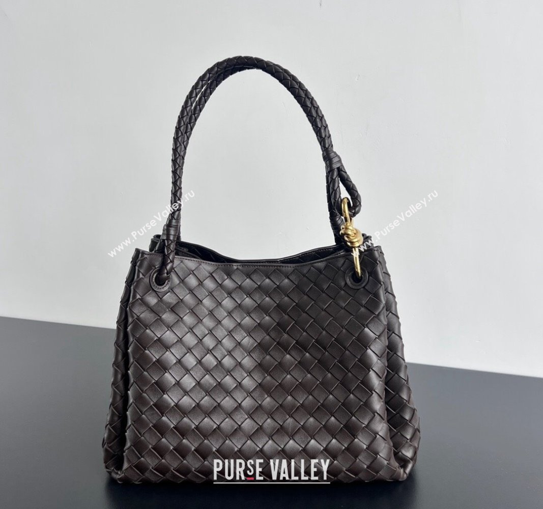 Bottega Veneta Large Parachute Shoulder Bag in Intrecciato Leather 796571 Fondant Brown 2024 (WT-240712013)