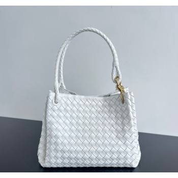 Bottega Veneta Large Parachute Shoulder Bag in Intrecciato Leather 796571 White 2024 (WT-240712017)