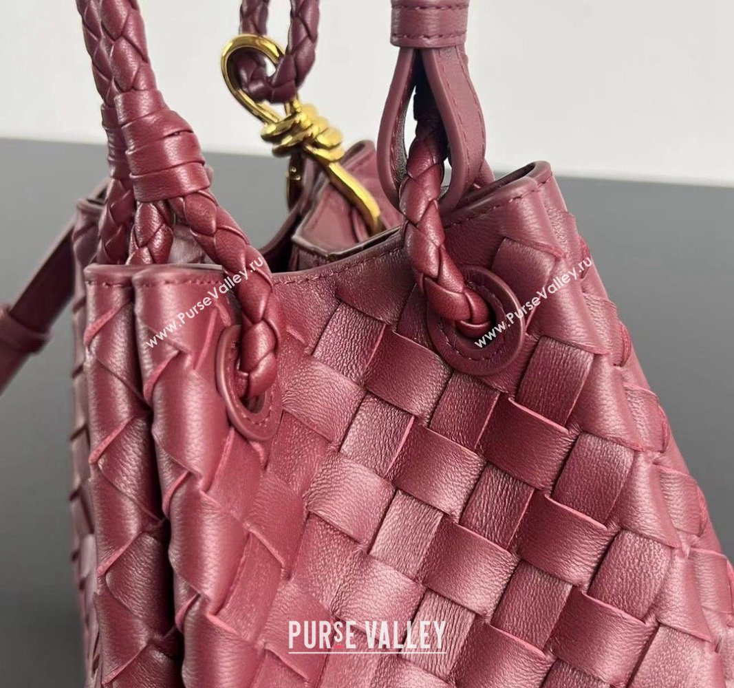 Bottega Veneta Small Parachute Shoulder Bag in Intrecciato Leather 796569 Burgundy 2024 (WT-240712018)