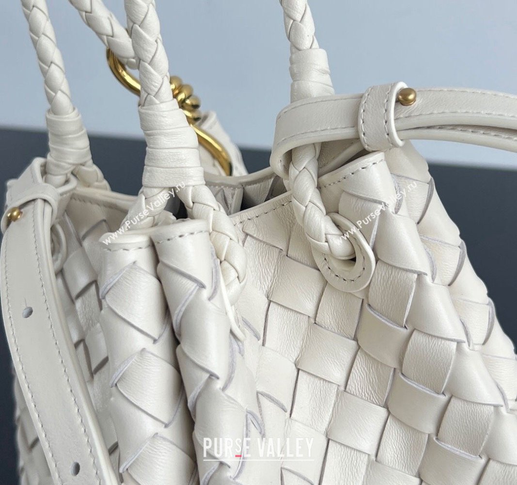 Bottega Veneta Small Parachute Shoulder Bag in Intrecciato Leather 796569 Sea Salt 2024 (WT-240712019)