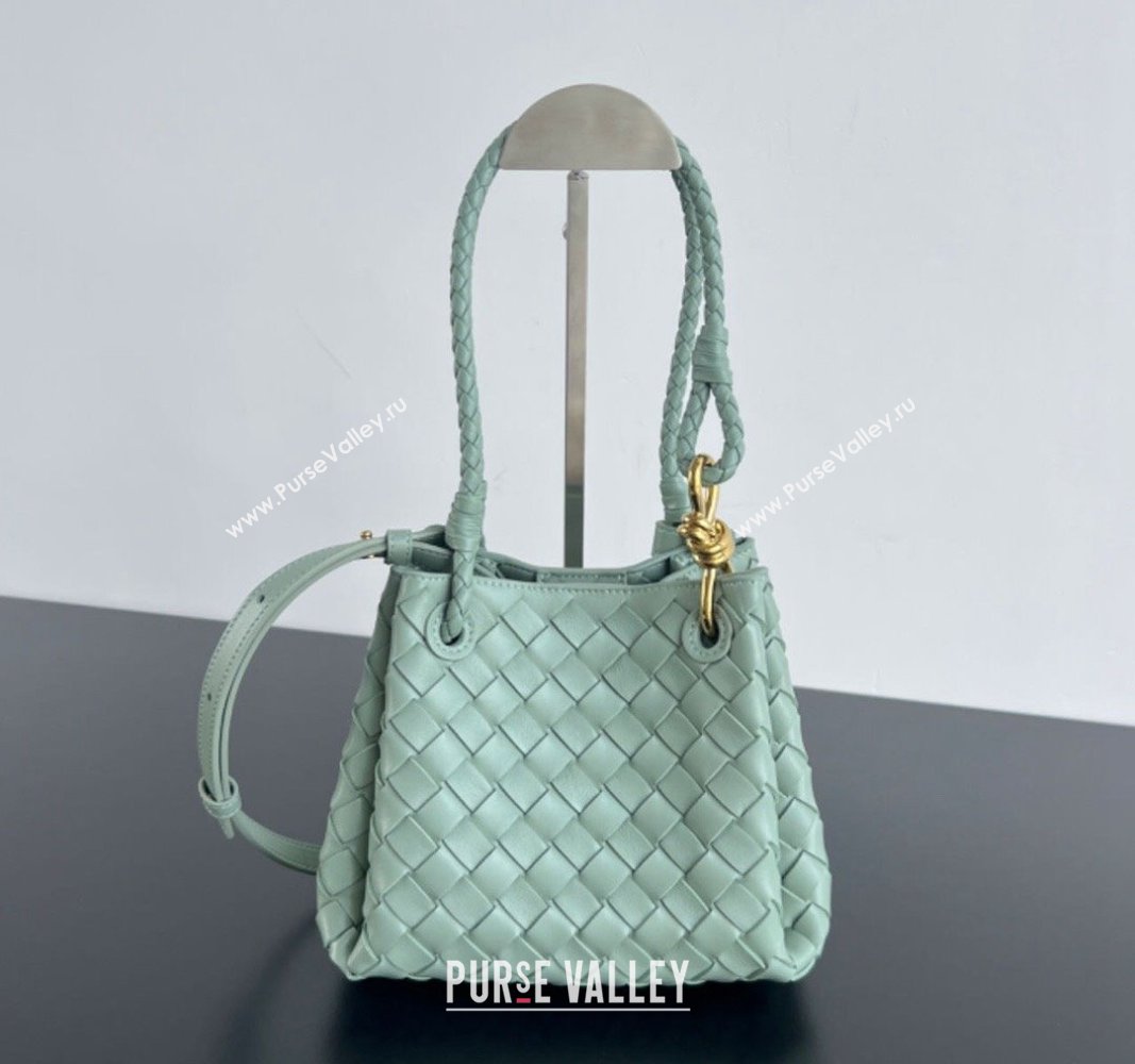 Bottega Veneta Small Parachute Shoulder Bag in Intrecciato Leather 796569 Sauge Green 2024 (WT-240712020)