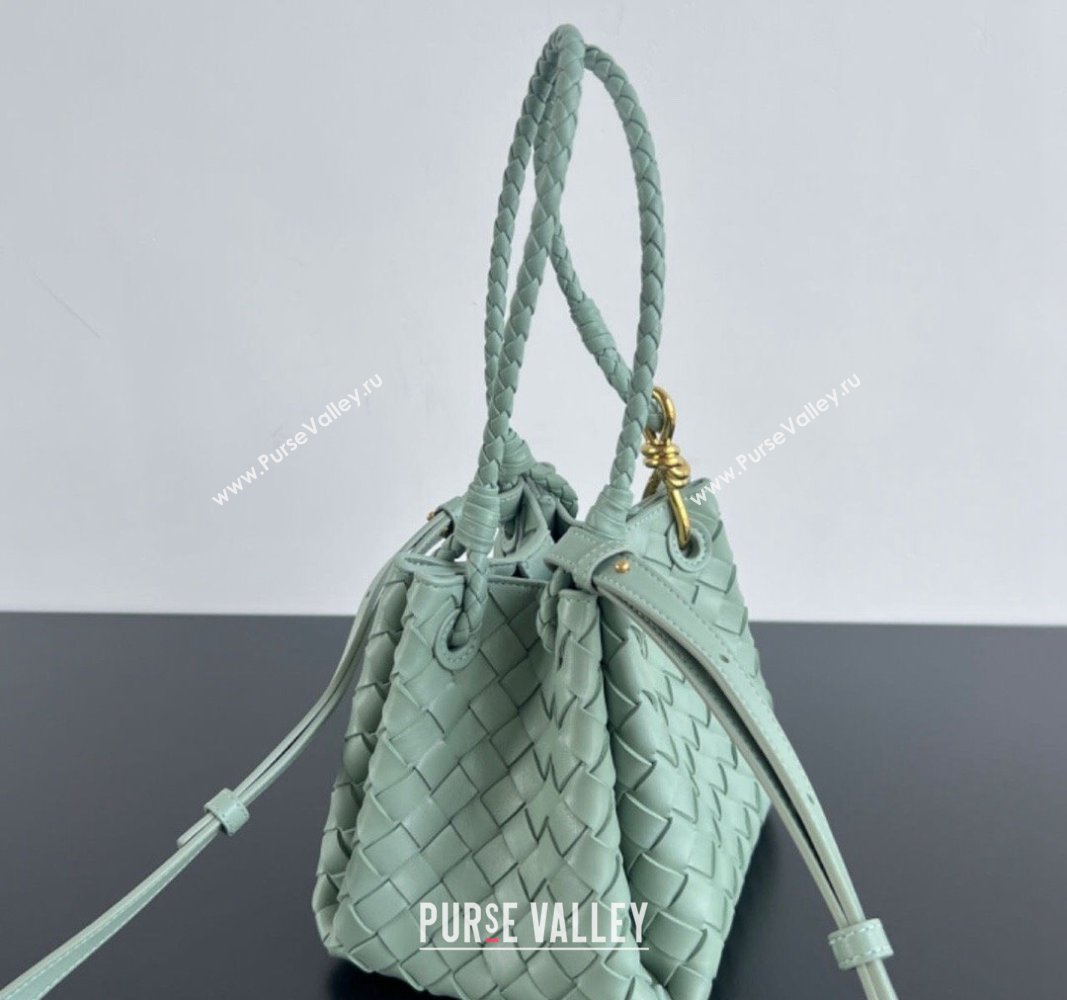 Bottega Veneta Small Parachute Shoulder Bag in Intrecciato Leather 796569 Sauge Green 2024 (WT-240712020)