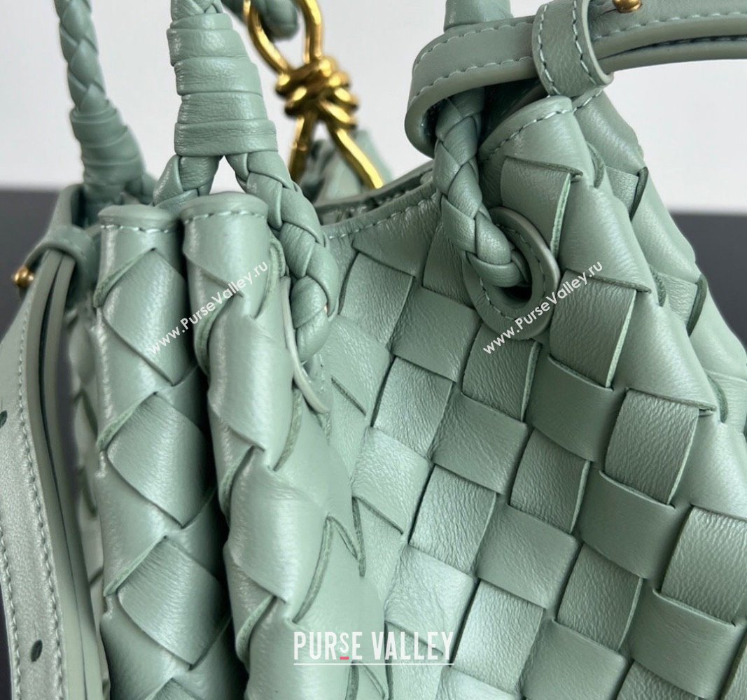 Bottega Veneta Small Parachute Shoulder Bag in Intrecciato Leather 796569 Sauge Green 2024 (WT-240712020)