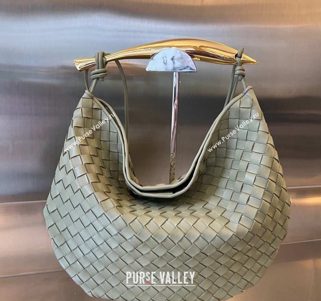 Bottega Veneta Large Sardine Bag in Intrecciato Leather Travertine Green 2025 754988 (WT-250519013)