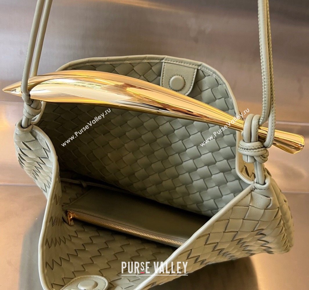 Bottega Veneta Large Sardine Bag in Intrecciato Leather Travertine Green 2025 754988 (WT-250519013)