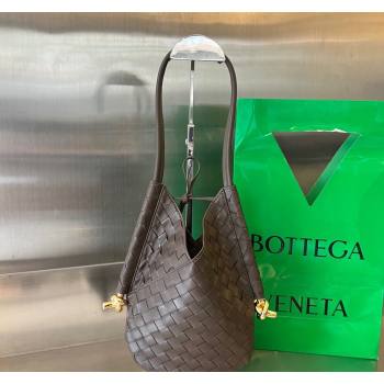 Bottega Veneta Small Solstice Shoulder Bag in Intrecciato Leather Fondant Brown 2024 740898 (WT-240712030)