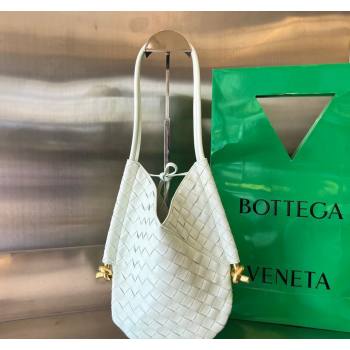 Bottega Veneta Small Solstice Shoulder Bag in Intrecciato Leather Glacier Blue 2024 740898 (WT-240712031)