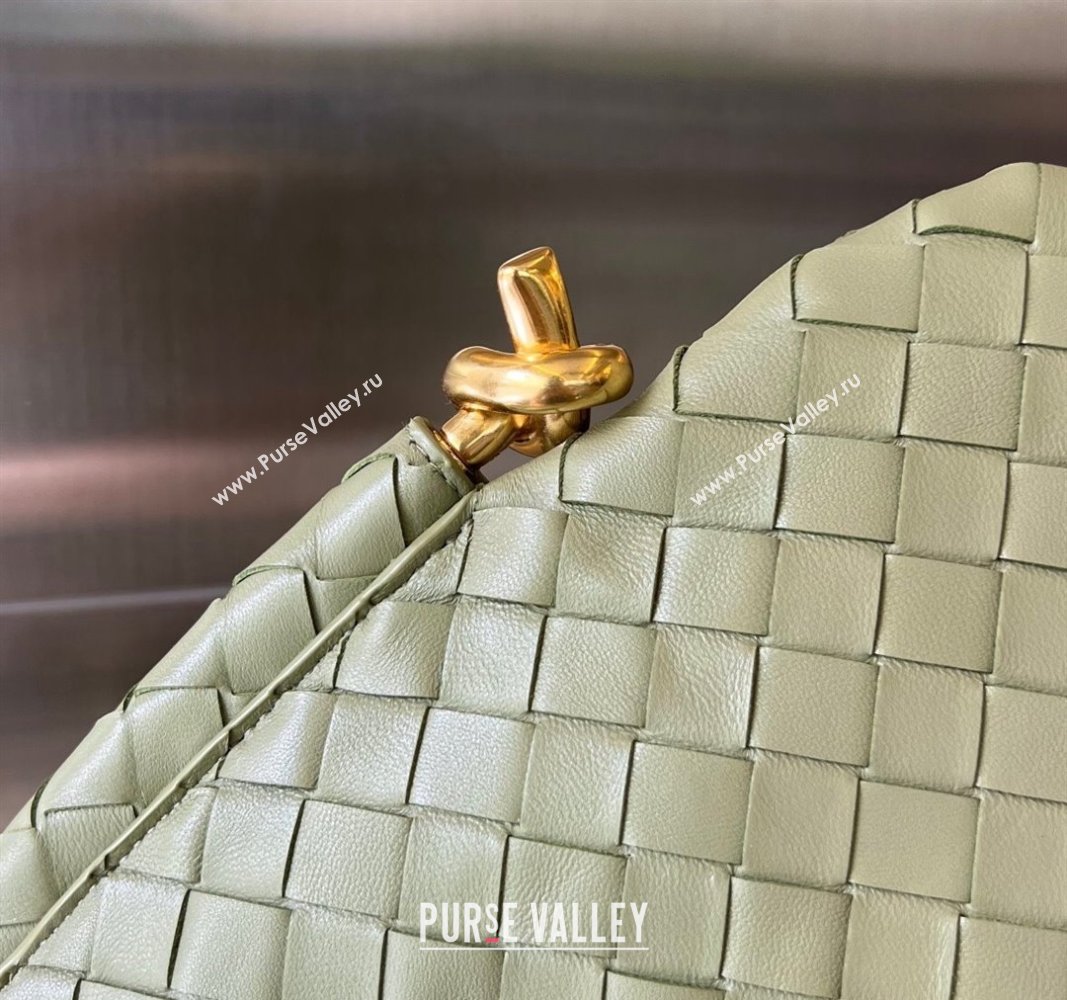 Bottega Veneta Small Solstice Shoulder Bag in Intrecciato Leather Travertine Green 2024 740898 (WT-240712032)