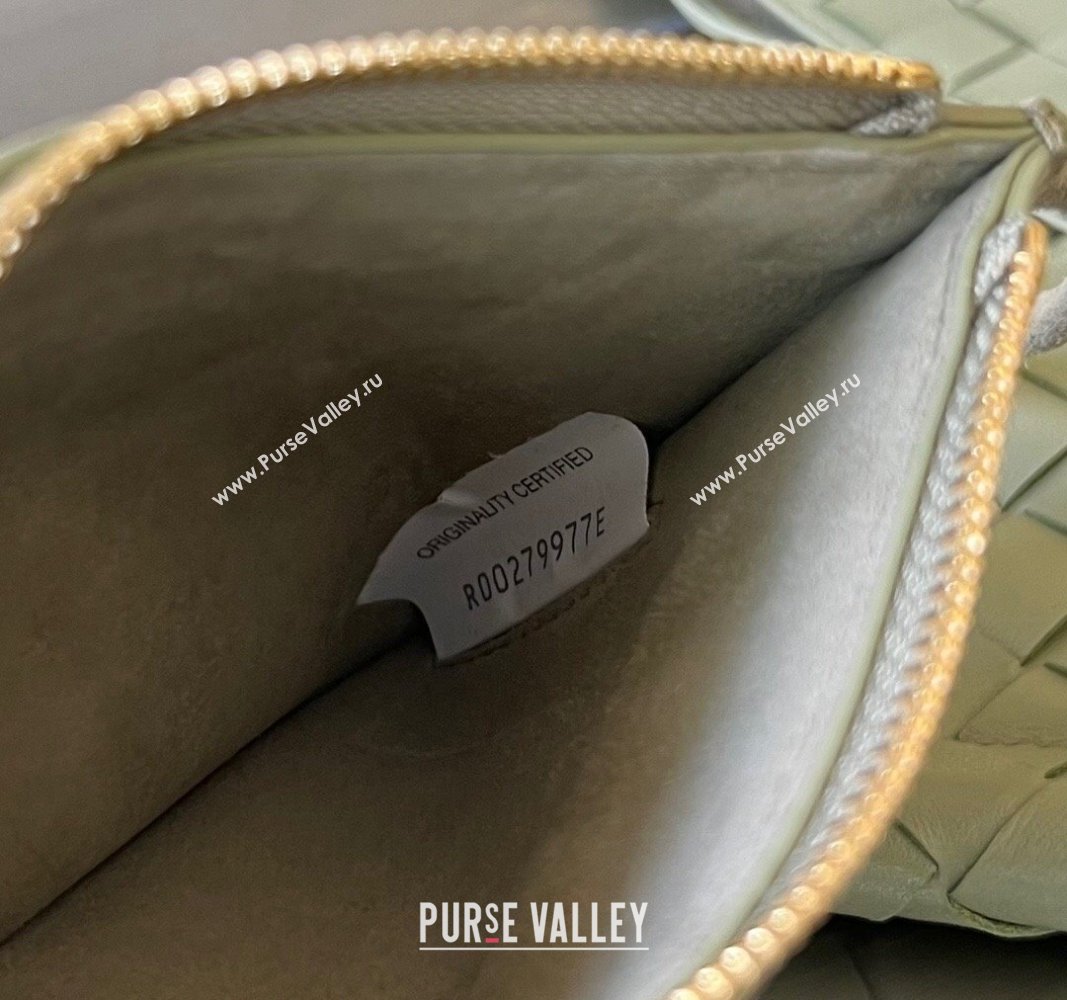 Bottega Veneta Small Solstice Shoulder Bag in Intrecciato Leather Travertine Green 2024 740898 (WT-240712032)